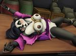  anthro bear black_fur blush breasts female fur heroes_of_the_storm li_li_stormstout mammal open_mouth panda pandaren pussy sevenarms solo teeth video_games warcraft white_fur 