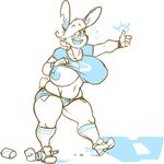  anthro big_breasts breasts clothing female flashing footwear jintonic lagomorph legwear looking_at_viewer mammal rabbit shoes smile socks solo standing thick_thighs voluptuous 