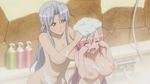  2girls animated animated_gif bathing bouncing_breasts breasts kiba_mikoto large_breasts long_hair multiple_girls nashida_oriha nipples nude pink_hair triage_x water 