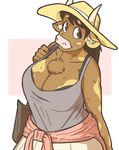  anthro big_breasts bovine breasts cleavage clothed clothing dress female mammal minotaur molly_(slightlysimian) slightlysimian solo 