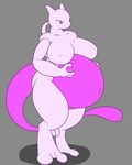  belly better_version_at_source big_belly big_breasts breasts female invalid_tag legendary_pok&eacute;mon mammal mewtwo navel nintendo nipples nude pok&eacute;mon pok&eacute;mon_(species) pregnant pussy simple_background solo video_games 晴龍 