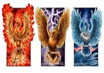  articuno beak bird circle fiery_hair full_body gen_1_pokemon holding legendary_pokemon lightning moltres night night_sky no_humans octagon pokemon pokemon_(creature) realistic shadeofshinon signature sky traditional_media triangle watermark web_address white_background wings zapdos 