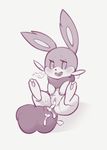  2018 after_sex cum cum_in_pussy cum_inside cum_leaking fak&eacute;mon female feral kekitopu lagomorph mammal monochrome pussy rabbit simple_background solo white_background 