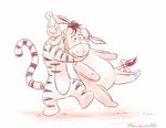  bow disney donkey eeyore equine eyes_closed feline fur hair hug kurokuma824 mammal open_mouth open_smile shocked simple_background smile stitches striped_fur stripes tiger tigger white_background winnie_the_pooh_(franchise) 