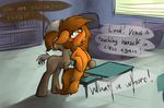  ambiguous_gender braces class desk dialogue digital_media_(artwork) duo earth_pony english_text equine fan_character female female/ambiguous forced hair horse insult mammal marsminer my_little_pony pony rape school text venus_spring 