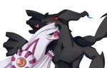  2018 ambiguous_gender black_sclera black_skin claws digital_media_(artwork) dragon hi_res invalid_tag legendary_pok&eacute;mon nintendo open_mouth palkia pok&eacute;mon pok&eacute;mon_(species) purple_skin red_eyes simple_background snuddi teeth tongue video_games wings zekrom 