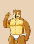  anthro big_muscles briefs bulge canine clothed clothing dog kenta_shiba_(character) male mammal muscular muscular_male nipples shiba-kenta shiba_inu solo topless underwear 