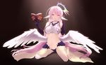  animal_ears book cait elbow_gloves gloves halo jibril long_hair no_game_no_life pink_hair wings 