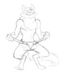  canine clothing fundoshi japanese_clothing mammal sketch suspenders thegreatmatsutzu underwear undressing wolf 