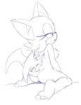  anthro bat butt female mammal nude pokewanko rouge_the_bat simple_background sketch solo sonic_(series) video_games wings 