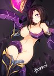  2018 areola armor big_breasts breast_grab breasts brown_hair butaros_(artist) clothing crying facial_markings female forced hair hand_on_breast human imminent_rape imminent_sex kai&#039;sa_(lol) league_of_legends legwear long_hair mammal markings navel nipples not_furry nude purple_eyes rape restrained riot_games solo suspension tears tentacle_monster tentacles thigh_highs video_games 
