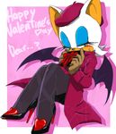  anthro bat blush clothing english_text eyeshadow female footwear fur gift hat high_heels holidays legwear makeup mammal pokewanko rouge_the_bat shoes solo sonic_(series) text valentine&#039;s_day video_games white_fur wings 