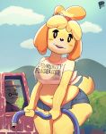  2019 absurd_res animal_crossing anthro anthrofied belly bra canid canine canis car clothed clothing cloud cutoffs denim_shorts dog duo english_text female female_focus fupa hi_res hose isabelle_(animal_crossing) looking_at_viewer male mammal mature_male nintendo old open_mouth outside peculiart reptile scalie sheer_clothing shih_tzu shirt shorts signature sky slightly_chubby solo_focus text tight_clothing tortimer_(animal_crossing) tortoise translucent transparent_clothing turtle underwear vehicle video_games water wet wet_clothing wet_shirt 