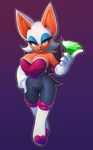 bat big_breasts breasts chaos_emerald fangs female looking_at_viewer mammal plantpenetrator rouge_the_bat solo sonic_(series) 