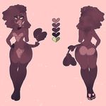  2018 anthro breasts brown_fur brown_hair butt canine digital_media_(artwork) dog female fur green_eyes hair hindpaw invalid_tag lucie_choquette mammal nude paws poodle simple_background solo swamplilly 