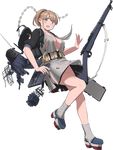  breasts bullet flight_deck full_body gun intrepid_(kantai_collection) kantai_collection large_breasts m1903_springfield miniskirt no_bra official_art rifle rigging shibafu_(glock23) skirt sling_(weapon) solo torn_clothes transparent_background weapon 