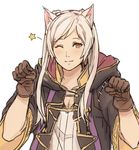  animal_ears blush cape cat_day cat_ears female_my_unit_(fire_emblem:_kakusei) fire_emblem fire_emblem:_kakusei gloves hair_ornament kamu_(kamuuei) long_hair looking_at_viewer my_unit_(fire_emblem:_kakusei) simple_background smile solo twintails white_background white_hair 