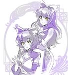  bags_under_eyes black_hair blake_belladonna bow commentary_request hair_bow iesupa kali_belladonna mother_and_daughter multiple_girls rwby yellow_eyes 