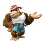  3d_(artwork) absurd_res alpha_channel bandanna clothed clothing digital_media_(artwork) donkey_kong_(series) eyewear fully_clothed funky_kong grin hi_res male mammal nintendo official_art primate raised_arm shirt shorts simple_background smile solo standing sunglasses tank_top transparent_background video_games 