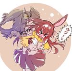  animal_ears bird biting bunny_ears bunny_tail closed_eyes glasses iesupa jacket mittens owl rwby scarf seiyuu_connection tail translation_request velvet_scarlatina 