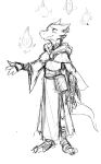  2018 ambiguous_gender book clothing crystal fire guoh jewelry kobold magic magic_user robe scalie sketch 