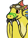  adine_(awsw) angels_with_scaly_wings animated dragon eyewear frill goggles happy kazerad reaction_image scales scalie smile source_request twitching western_dragon yellow_scales 
