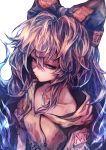  blue_bow blue_eyes bow closed_mouth collarbone commentary_request debt drawstring hair_between_eyes hair_bow half-closed_eyes highres hood hood_down hoodie joker_(stjoker) long_hair looking_at_viewer messy_hair short_sleeves solo touhou upper_body very_long_hair yorigami_shion 