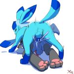  3_toes all_fours anal anal_penetration backsack balls blue_penis clenched_teeth cum cum_explosion cum_in_ass cum_inside cumshot digitigrade doggystyle eeveelution ejaculation erection feral from_behind_position glaceon hindpaw knot male male/male nintendo orgasm pawpads paws penetration penis perineum pok&eacute;mon pok&eacute;mon_(species) riolu rough_sex sex teeth toes video_games xienoan 