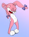  2014 anthro babs_bunny bow breasts buckteeth chest_tuft clitoris cry2up ear_bow featureless_breasts female flat_chested floppy_ears fur lagomorph mammal monochrome nude paws presenting presenting_pussy pussy rabbit ribbons saran-rape solo teeth tiny_toon_adventures tuft warner_brothers young 