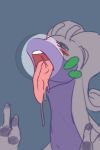  ambiguous_gender blush drooling edit excessive_saliva glass glory_hole goodra inviting long_tongue nintendo open_mouth pok&eacute;mon pok&eacute;mon_(species) presenting saliva solo teeth tongue tongue_out unknown_artist video_games 