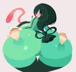  1girl :p ass asui_tsuyu body_suit boku_no_hero_academia gloves huge_ass looking_at_viewer sath thick_thighs tongue very_long_tongue 