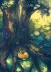 closed_eyes commentary_request gen_4_pokemon highres leafeon manino_(mofuritaionaka) no_humans outdoors partial_commentary pokemon pokemon_(creature) scenery signature sleeping solo tree tree_shade under_tree 
