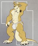  anthro armpit_hair bulge clothing jockstrap kangaroo looking_at_viewer male mammal marsupial muscular muscular_male nightterror pecs smile solaxe solo standing underwear 