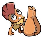  2018 alpha_channel anthro big_butt bork breasts butt digital_media_(artwork) eye_contact female hi_res looking_at_viewer nintendo pok&eacute;mon pok&eacute;mon_(species) presenting presenting_hindquarters pussy scrafty short_stack shortstack simple_background thick_thighs transparent_background video_games 
