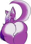  anus balls big_butt butt canine dog fur girly hair husky long_hair lucian_berry male mammal nude piercing presenting presenting_hindquarters purple_fur rear_view solo tehbuttercookie white_fur 