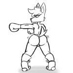  anthro big_breasts big_butt boxer_(disambiguation) breasts butt canine cute dog female mammal muscular punch sketch sweetdandy tight_underwear 