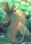  bubble creature dark dewgong full_body gen_1_pokemon glitchedpuppet grin highres no_humans pokemon pokemon_(creature) seal signature smile solo underwater upside-down water 