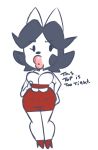  bandeau big_breasts big_lips breasts cleavage clothed clothing female footwear high_heels invalid_tag lips lipstick makeup prostitustion shoes sweetdandy temmie_(undertale) tight_skirt undertale video_games 