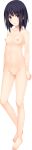  aotsuka_mizuka barefoot black_hair blush breasts censored collarbone eyebrows_visible_through_hair full_body highres iizuki_tasuku long_image looking_at_viewer mosaic_censoring navel nipples purple_eyes pussy shiny shiny_skin short_hair shoujo_to_toshi_no_sa_futamawari. small_breasts smile solo tall_image transparent_background 