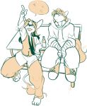  anthro bandage bottle clothed clothing duo equine footwear gang_xi_siyu hair jintonic long_hair male mammal mouse night open_mouth rodent shoes sitting smile star 