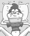  &lt;3 2018 anthro anthrofied bed bedroom_eyes biped black_and_white bottomless breasts cartoon_network clothed clothing dessert digital_media_(artwork) female first_person_view food food_creature freckles half-closed_eyes hand_behind_head hi_res humanoid ice_cream ice_cream_lady_(ok_k.o.!_lbh) in_heat looking_at_viewer looking_pleasured lying midriff monochrome navel not_furry offscreen_character ok_k.o.!_let&#039;s_be_heroes on_back on_bed one_eye_closed partially_clothed pillow seductive sex smile solo solo_focus spread_legs spreading sweat teeth tooneyd unseen_character 