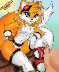  :3 anthro big_breasts breasts canine clothed clothing colored crossgender darkfang100 eyelashes female footwear fox fur gloves half-closed_eyes hand_on_hip mammal miles_prower multicolored_fur pose seductive solo sonic_(series) thick_thighs white_fur yellow_fur 