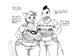  2018 alligator anthro bea_(nitw) belly big_breasts breast_squish breasts breasts_frottage cat clothed clothing crocodile crocodilian dialogue duo english_text eyelashes eyeshadow feline female greasymojo_(artist) hair hand_on_hip huge_breasts mae_(nitw) makeup mammal mature_female midriff mother navel night_in_the_woods notched_ear parent reptile scales scalie shirt slightly_chubby t-shirt teeth text thick_thighs tight_clothing video_games whiskers wide_hips 