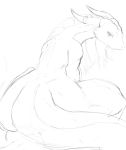 ambiguous_penetration ambiguous_species animated anthro big_butt bit-maki breasts butt dragon female fur horn_ring male male/female monochrome penetration sex 