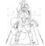  anthro bodysuit breasts canine clothing cock_ring collar dickgirl erection erection_under_clothes fox intersex krystal looking_at_viewer mammal monochrome nintendo nipple_bulge skinsuit smile snao solo standing star_fox thick_thighs tight_clothing video_games 