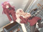  2girls blonde_hair blush canon couple cunnilingus game_cg matsubara_yuuna moaning multiple_girls oda_nanami official official_art open_mouth peko pink_hair pussy school_uniform sono_hanabira_ni_kuchizuke_wo twintails uncensored uniform yuri 