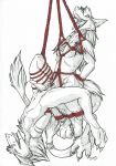  2018 4_toes ankle_tuft anthro anthro_on_anthro arms_tied bdsm bondage bound butt_fluff cheek_tuft claws clitoral_hood countershading cowgirl_position duo erection frogtied fully_bound fur hands_behind_back hands_tied hanging_(disambiguation) happy harness herm hi_res intersex intersex/male keel kel legs_tied line_art looking_up male maleherm maleherm/male mammal mane neck_tuft nude on_top paws pen_(artwork) penetration penis prehensile_clitoral_hood pussy ren_akuna rope rope_bondage rope_harness scar sergal sex shoulder_tuft signature simple_background snout spot_color suspension tail_tuft toe_claws toes tongue tongue_out traditional_media_(artwork) tuft upside_down vaginal vaginal_penetration vilous_universe white_background zikaur 