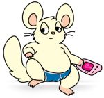  blue_underwear briefs bulge clothing hamster mammal navel nishi oxynard rodent underwear video_games 