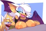  anthro bat big_breasts bigdad breasts canine chibi duo female fox hair huge_breasts makeup male male/female mammal miles_prower nipples open_mouth rouge_the_bat shirt_up smile sonic_(series) tongue tongue_out wings 