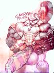  anthro balls big_balls clothed clothing collar erection erection_under_clothes feline girly huge_balls humanoid_penis hyper hyper_balls hyper_muscles hyper_penis latex_gloves looking_at_viewer male mammal muscular muscular_male penis penis_shaped_bulge smile snao solo standing uncut vein veiny_penis 